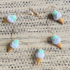 Baby Room Nursery Garland Decor Pom Pom Ice Cream